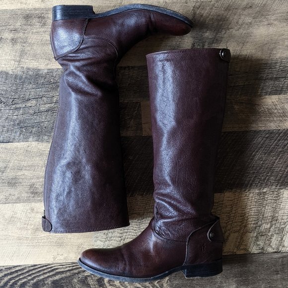 Frye Shoes - Frye Melissa Button Back Zip Leather Riding Boots